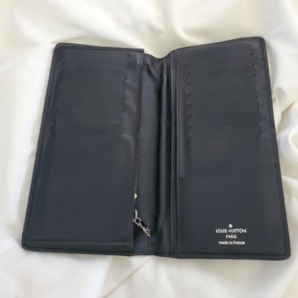 Louis Vuitton Monogram Eclipse Brazza Long Wallet Black France - Picture 11 of 11